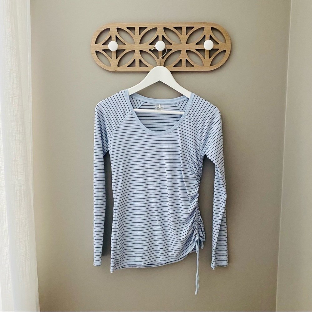 CALIA by Carrie Underwood Striped Long Sleeve Top Blue Sz Small
